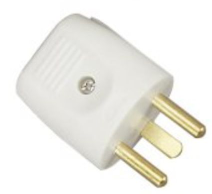 Rundsteckdose Mit Erdung - Grau